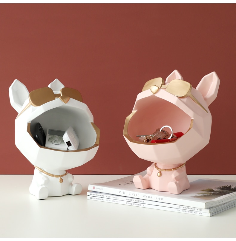 פסלון כלב לאחסון מפתחות ושאר דברים שהולכים לאיבוד במגוון צבעים