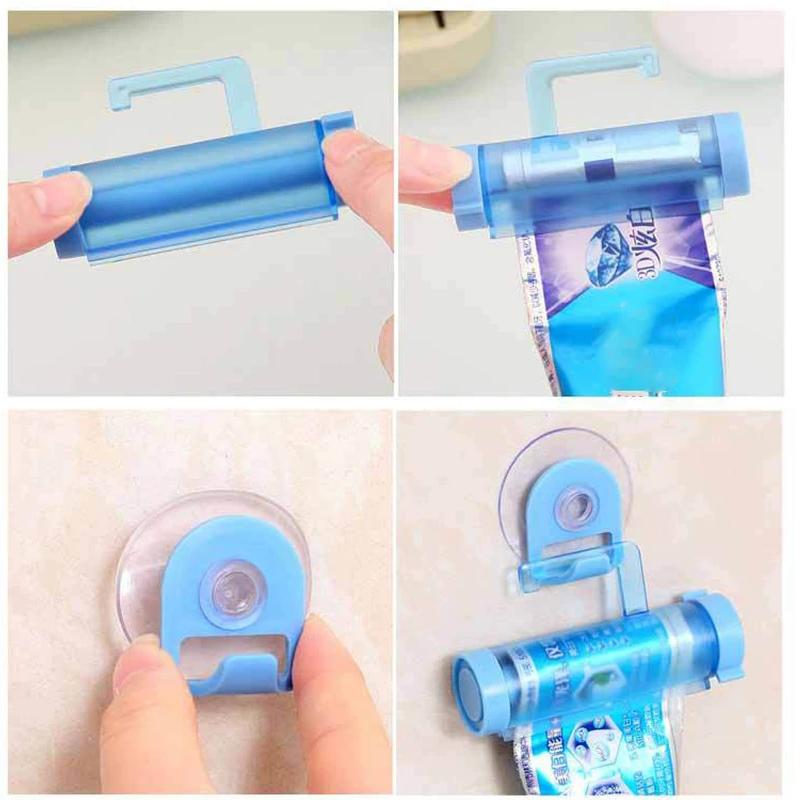 משחת שיניים Dispenser רולינג מסחטת מחזיק תליית וו יניקה פלסטיק צינור W משחת שיניים Dispenser רולינג מסחטת מחזיק תליית וו יניקה פלסטיק צינור W