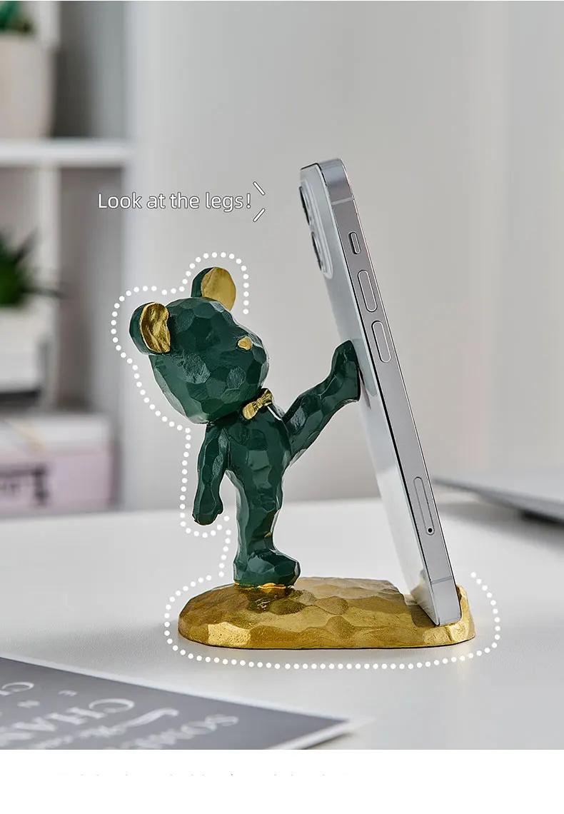 שרף קטן דוב Moblie טלפון מחזיק Creative חמוד דוב טלפון Stand בית משרד שולחן עבודה אביזרי עיצוב שולחן נייד